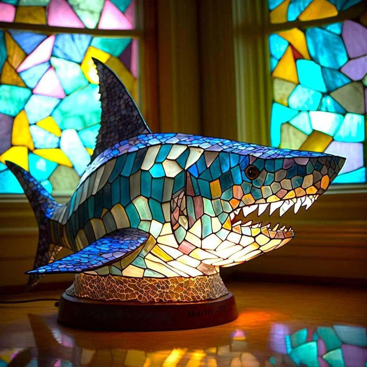 Tierlampe im Buntglas-Stil | 23 Tiermotive | Warmes Stimmungslicht | Deko-Tischlampe für Zuhause