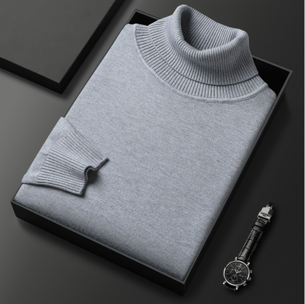 Herren Rollkragenpullover aus Kaschmir-Baumwoll-Mix | 80% Kaschmir, weich &amp; warm | Regular Fit für Büro &amp; Alltag