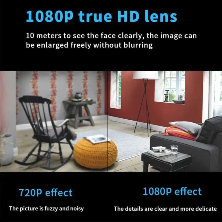 Mini caméra sans fil | 1080P HD &amp; détection de mouvement | Caméra de surveillance Wi-Fi avec audio &amp; vision nocturne