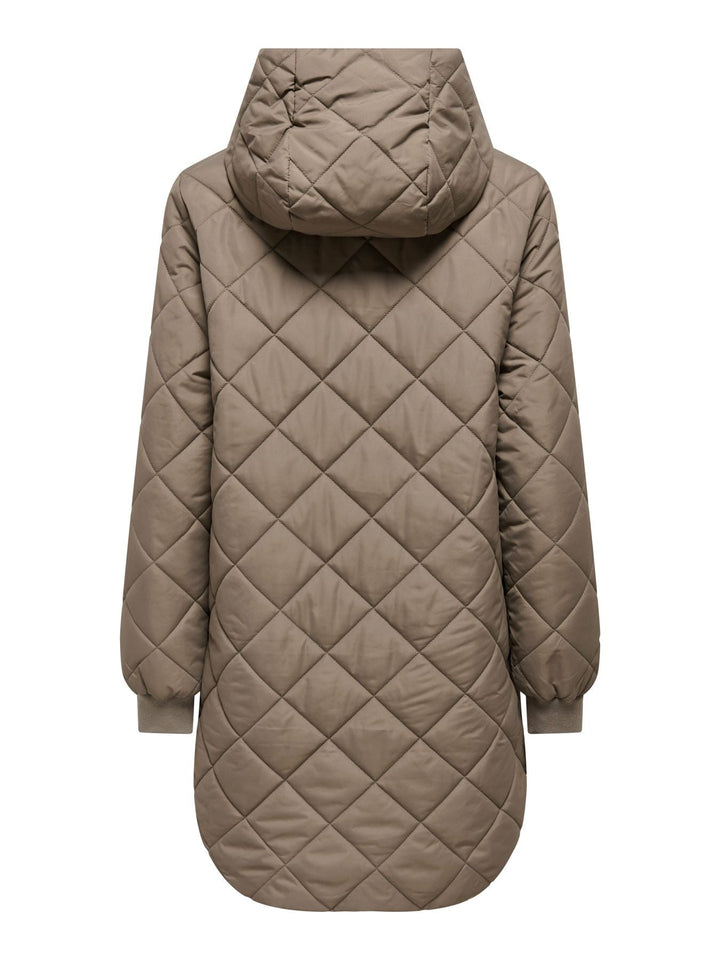 Damen Steppjacke mit Kapuze | Leichte Übergangsjacke mit durchgehendem Reißverschluss und elastischen Ärmelbündchen für kühle Tage