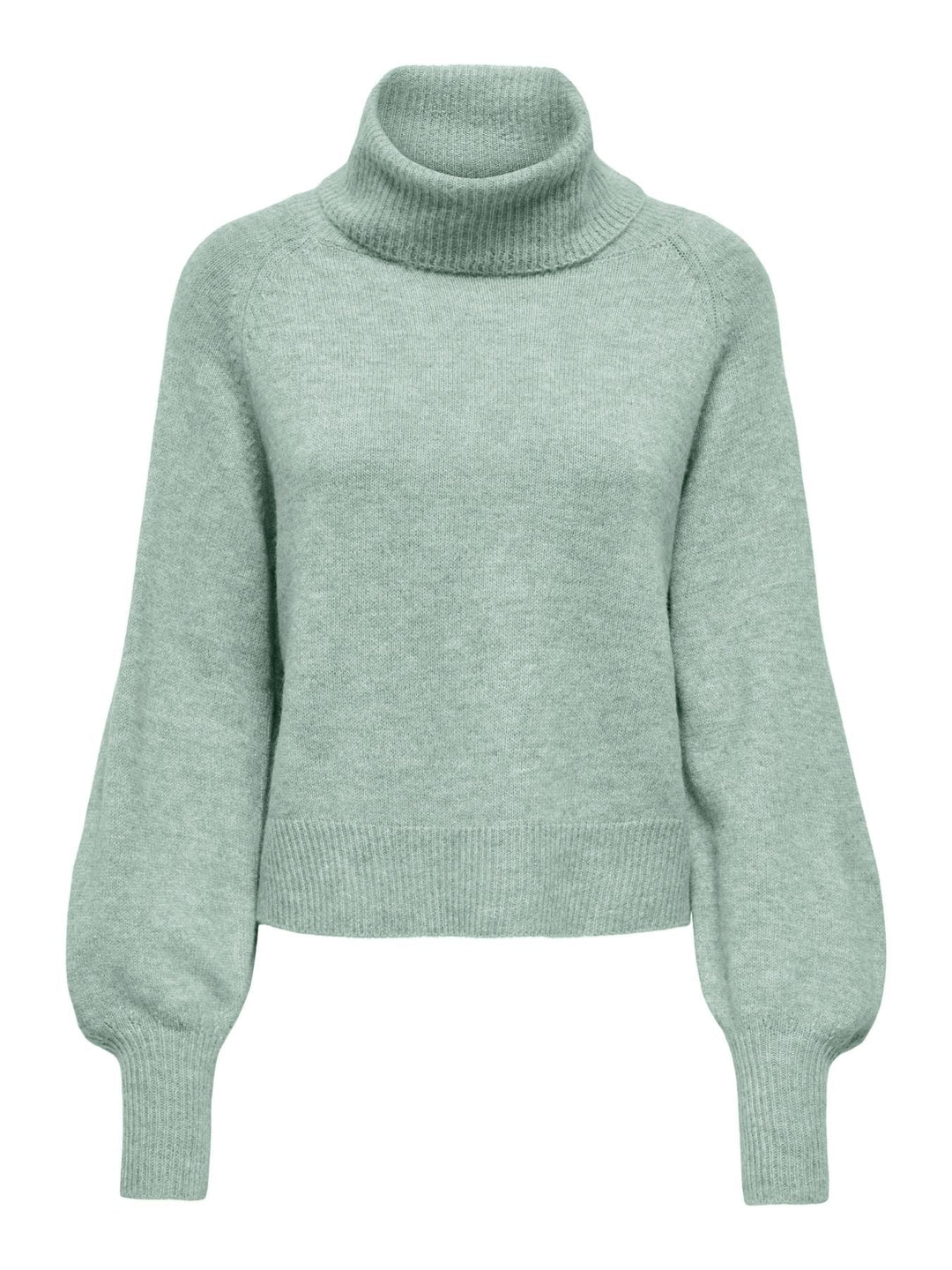 Damen Rollkragenpullover in Aqua Gray Melange | Weicher Strickpullover mit Rippbündchen, Regular Fit und wärmender Wollmischung