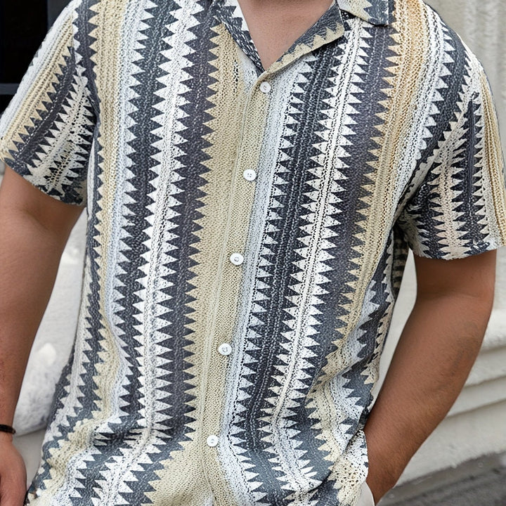 Herren Sommerhemd | Luftiges Kurzarmshirt aus gewebtem Stoff für Freizeit, Strand und Urlaub
