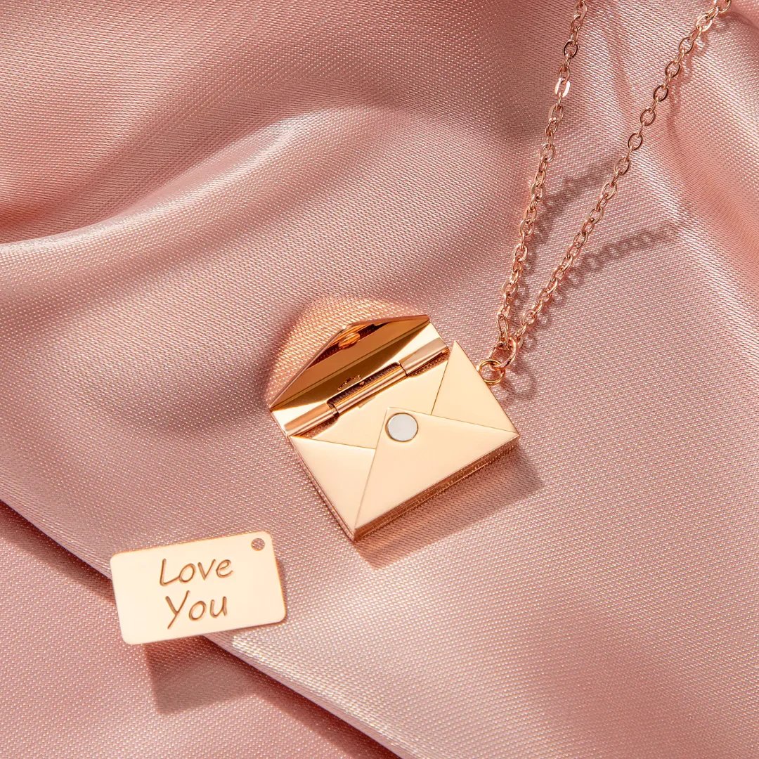 Letter pendant necklace made of stainless steel | Love letter pendant with removable mini letter | 40 cm + 5 cm extension