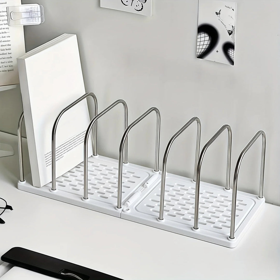 Schreibtisch Organizer | Vertikaler Aktenhalter aus Kunststoff für Bücher, Zeitschriften und Dokumente