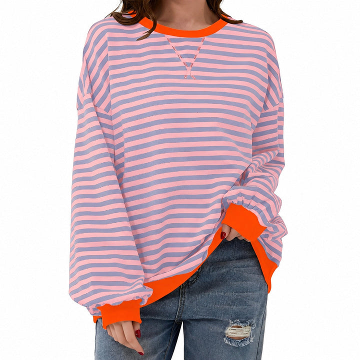 Damen gestreifter Pullover aus weichem Material | Bequemer Streifenpullover für Alltag, Büro und Freizeit mit zeitlosem Streifenmuster