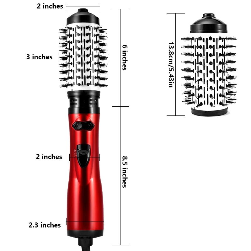 2-in-1 Warmluftbürste mit Rotierender Rundbürste | Volumen, Glanz &amp; Styling in Einem | Ionentechnologie gegen Frizz