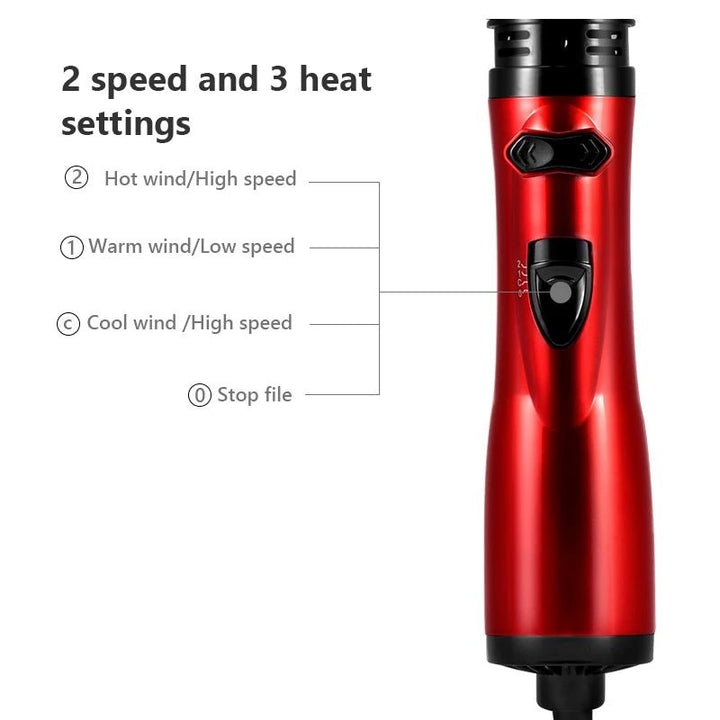 2-in-1 Warmluftbürste mit Rotierender Rundbürste | Volumen, Glanz &amp; Styling in Einem | Ionentechnologie gegen Frizz