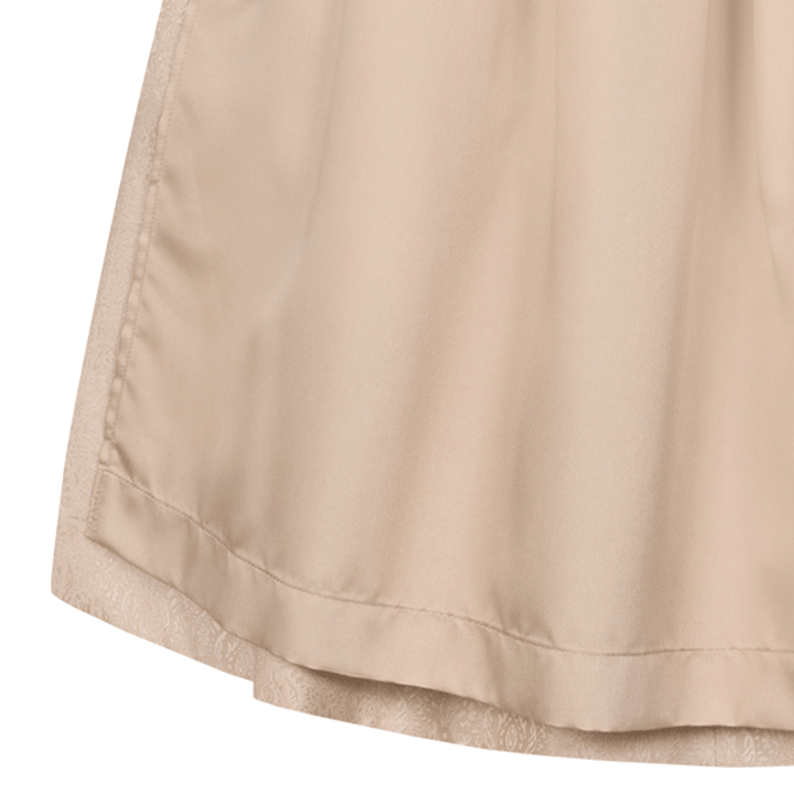 Damen Dirndl Beige | Midi Trachtenkleid mit Frontreißverschluss, Schürze und 70 cm Rocklänge