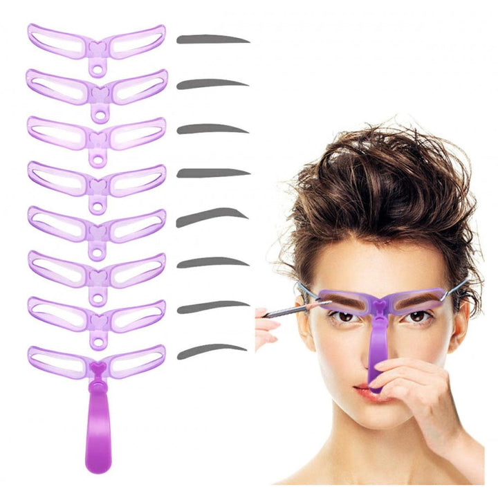 Augenbrauen-Schablone mit 8 Formen | Präzisions-Styling-Tool für gleichmäßige Augenbrauen &amp; einfaches Make-up