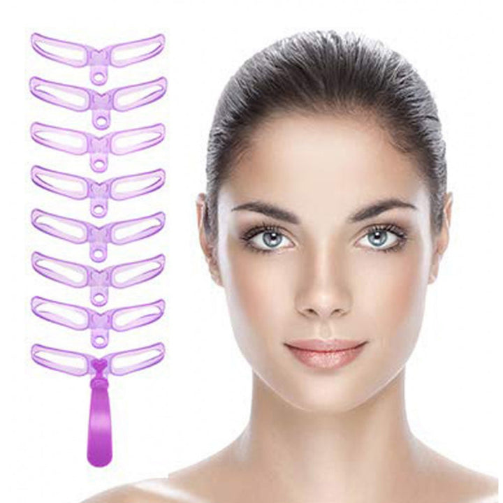 Augenbrauen-Schablone mit 8 Formen | Präzisions-Styling-Tool für gleichmäßige Augenbrauen &amp; einfaches Make-up