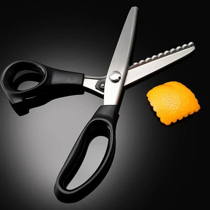 Ciseaux à pointe avec lames dentelées 23,5 cm | Coupe de précision pour tissu et papier | Acier inoxydable, manche ABS, polyvalent