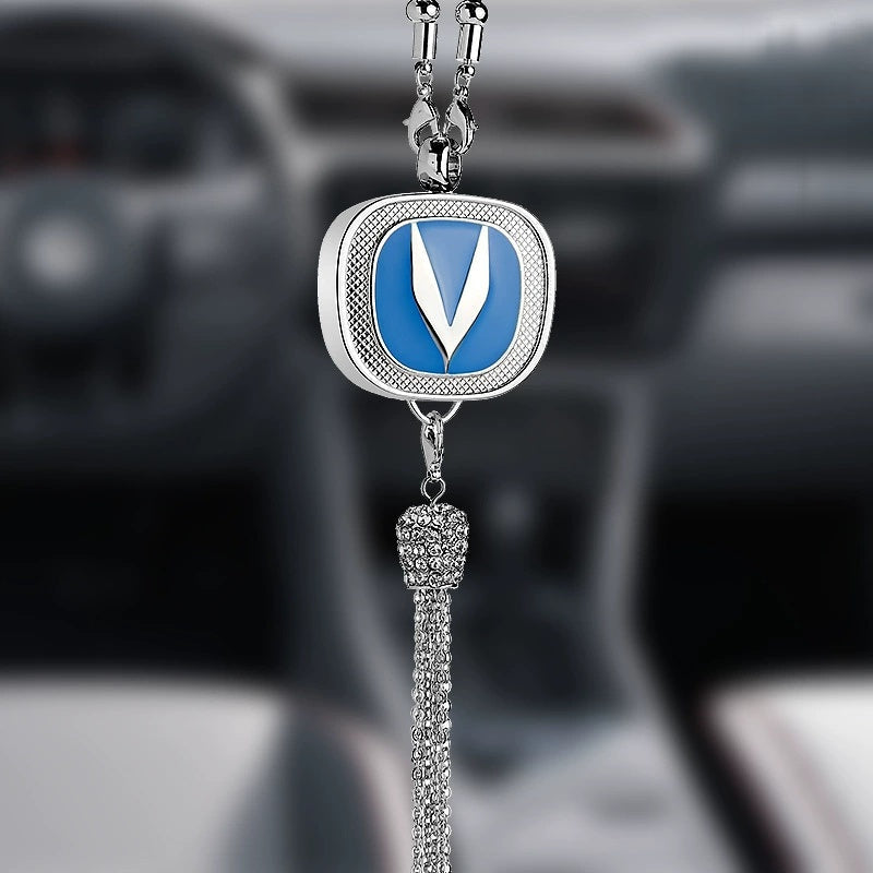 Car Rearview Mirror Pendant with Crystal | Zinc alloy &amp; rhinestones | Sparkling decoration with scent pendant, gift idea