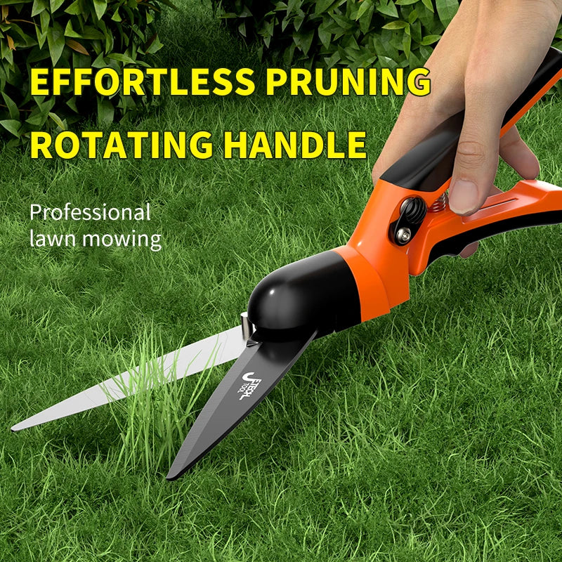 Gartenschere mit 360° Drehgriff | SK5 Kohlenstoffstahlklinge für saubere Schnitte | Ergonomisch, rutschfest | Für Rosen, Sträucher &amp; Bonsai