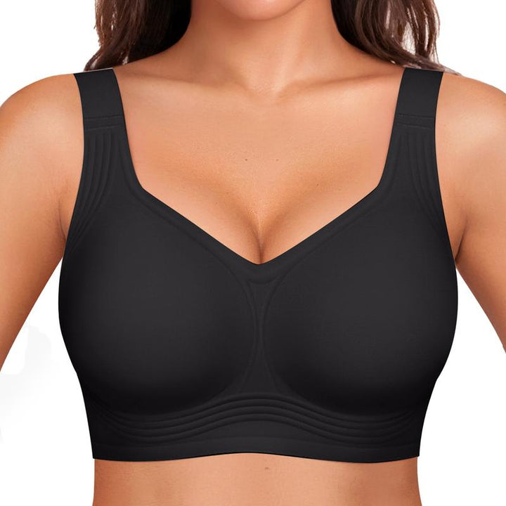 Női vezeték nélküli melltartó 4 rétegű zselés tartással | Teljes fedés, enyhén párnázott kosarak | S-4XL | Fekete, Nude, Bézs