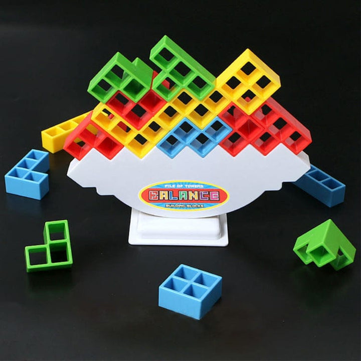 3D Tetris Stapelspiel mit 16 Bausteinen | Geschicklichkeits- &amp; Denkspiel für Kinder &amp; Erwachsene | Fördert Konzentration &amp; Motorik