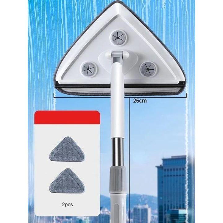 Panno triangolare girevole a 360° con testa da 26 cm | Raggiunge angoli e bordi senza sforzo | Per pavimenti, piastrelle e finestre