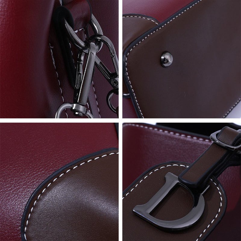 Sac épaule femme rétro en PU 21×19×12 cm | Plusieurs compartiments &amp; fermeture magnétique | Bandoulières réglables, plusieurs couleurs