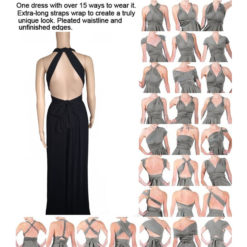 Women’s wrap maxi dress | 24 wearing styles | Sleeveless &amp; elegant | Perfect for wedding, party &amp; evening