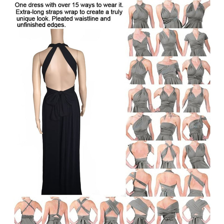 Women’s wrap maxi dress | 24 wearing styles | Sleeveless &amp; elegant | Perfect for wedding, party &amp; evening