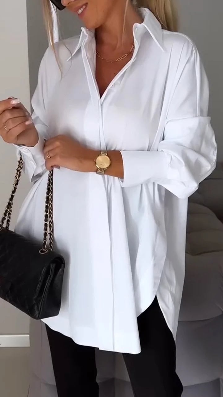 T-shirt da donna con spacchi laterali | Materiale arioso e traspirante | Taglio ampio per quotidiano e viaggio | Facile da abbinare