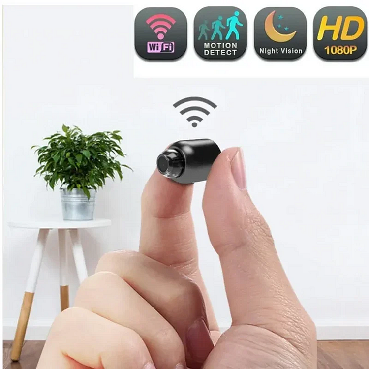 Mini caméra sans fil | 1080P HD &amp; détection de mouvement | Caméra de surveillance Wi-Fi avec audio &amp; vision nocturne
