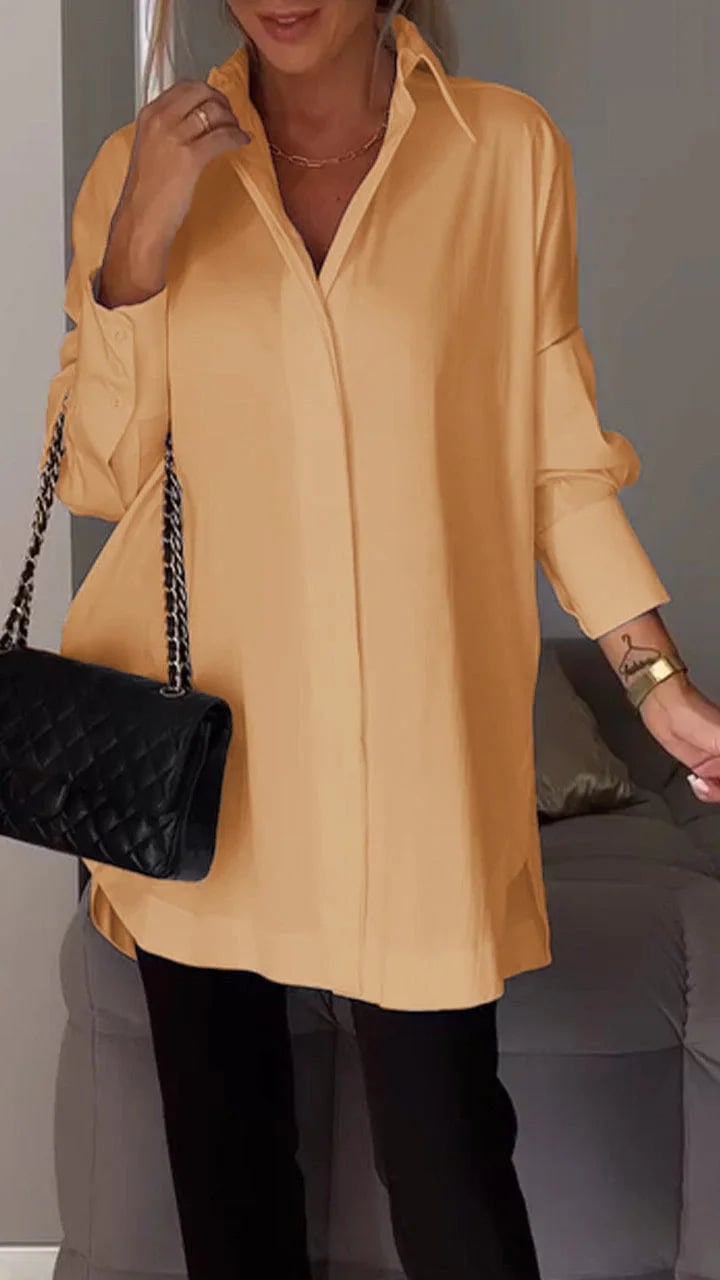 T-shirt da donna con spacchi laterali | Materiale arioso e traspirante | Taglio ampio per quotidiano e viaggio | Facile da abbinare