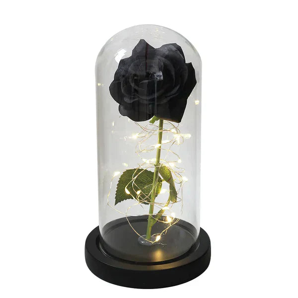 Amethyst Spirituelle Lampe | Ewige Rosenlampe im Glasdom | LED Kristall Deko | Symbol für Liebe &amp; Energie