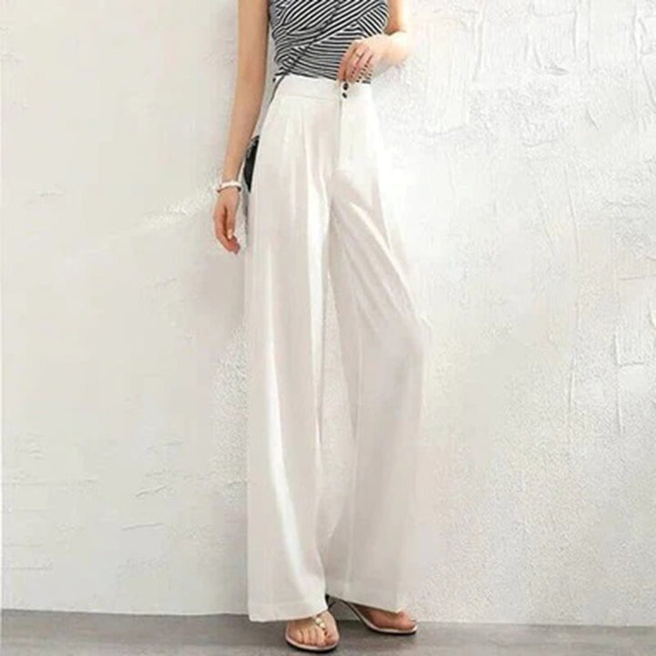 Damen weite Hose mit hoher Taille | Luftige Palazzo-Hose mit lockerem Schnitt, weitem Bein und Knöchellänge für Sommer und Freizeit