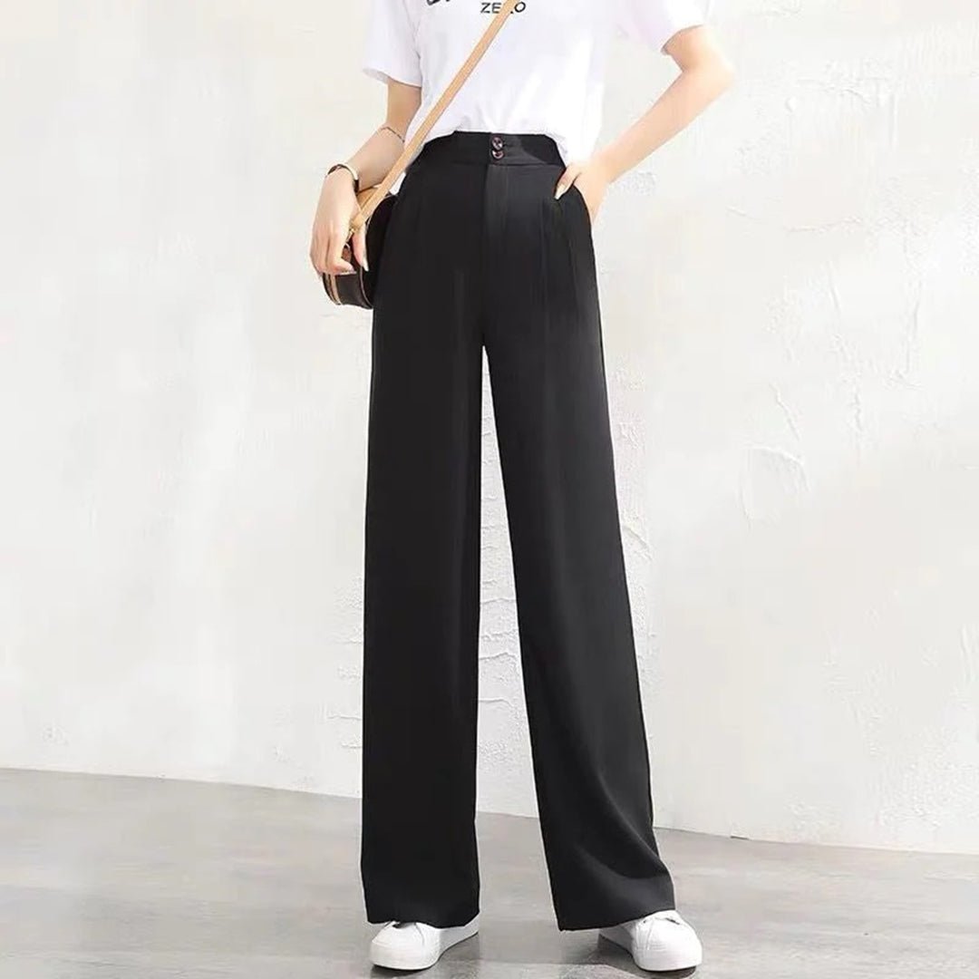 Damen weite Hose mit hoher Taille | Luftige Palazzo-Hose mit lockerem Schnitt, weitem Bein und Knöchellänge für Sommer und Freizeit