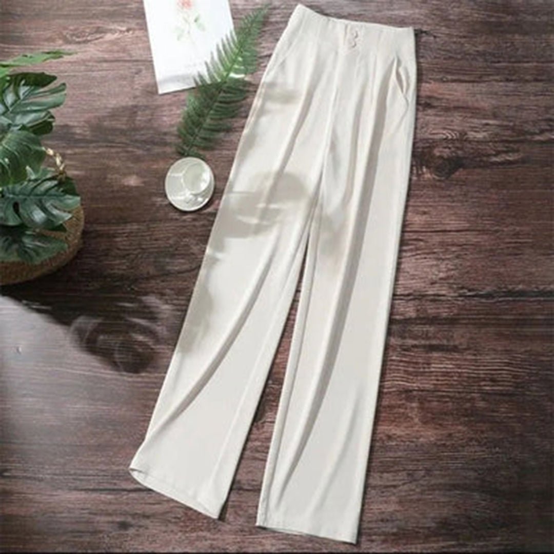 Damen weite Hose mit hoher Taille | Luftige Palazzo-Hose mit lockerem Schnitt, weitem Bein und Knöchellänge für Sommer und Freizeit