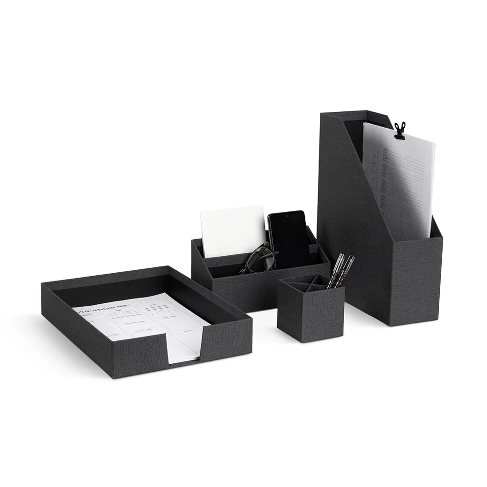 Schreibtisch-Organizer 4-teilig | Büro-Set mit Briefablage, Stiftehalter, Zeitschriftenhalter und Organizer