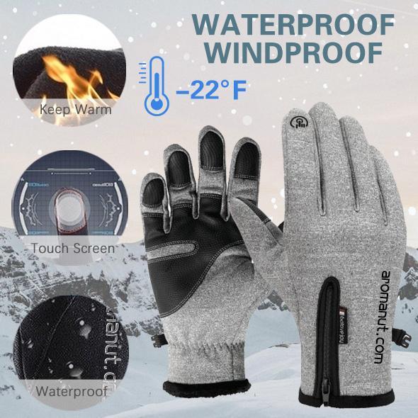 Thermohandschuhe wasserdicht mit Touchscreen-Funktion | Warme Fahrradhandschuhe mit rutschfestem Griff für Radfahren und Laufen