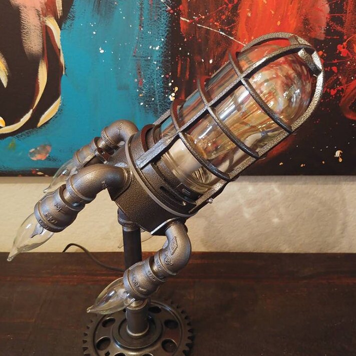 RaketenGlühen™ Dampfpunk-Raketenlampe