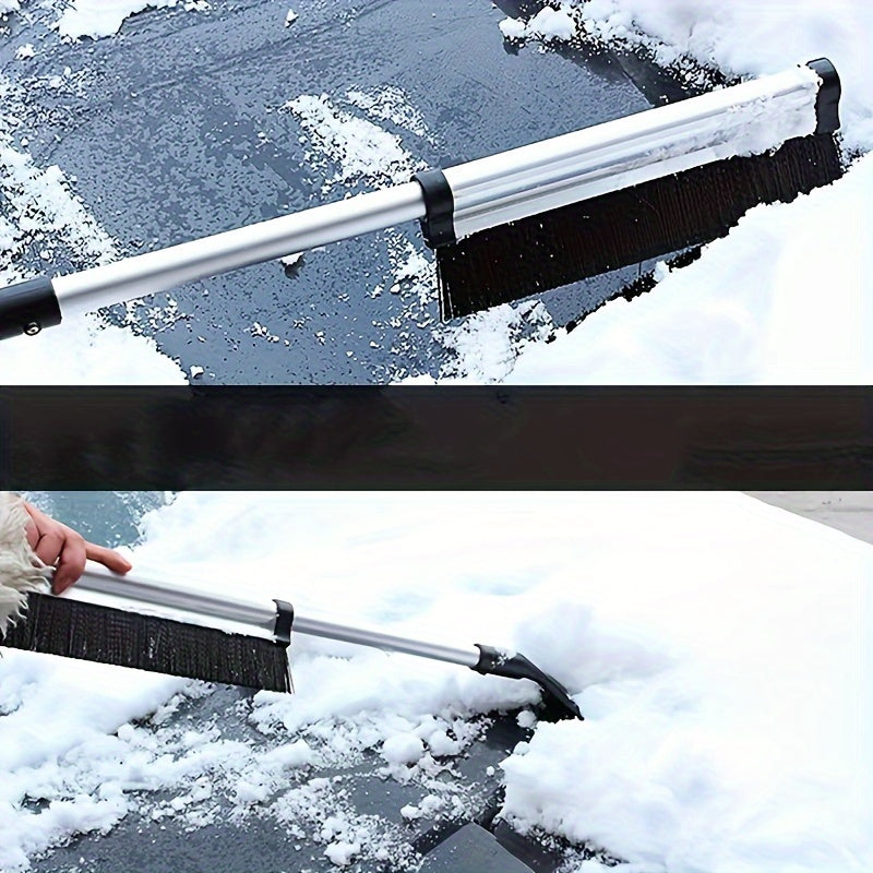 Ausziehbarer Auto-Schneebesen mit Eiskratzer | Teleskop-Schneebürste zur Entfernung von Schnee und Eis auf Fahrzeugscheiben
