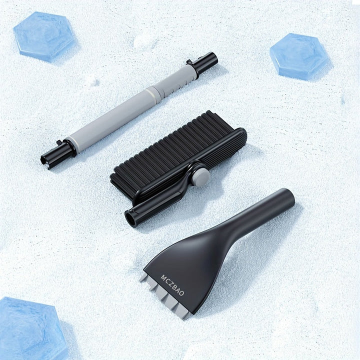 Ausziehbarer Auto-Schneebesen mit Eiskratzer | 2-in-1 Schneebürste mit Teleskopgriff und breitem Bürstenkopf für Schnee und Eis