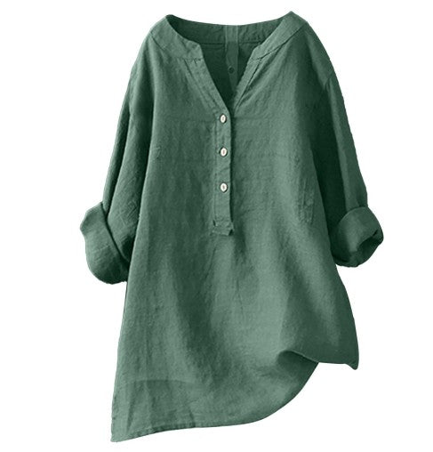 Damen Casualkleid mit V-Ausschnitt | Lockeres Sommerkleid mit verstellbaren Ärmeln