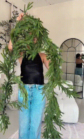 Premium Pine Garland Evergreen &amp; Dense | Realistic Needles, Shapeable &amp; Cuttable | For Door, Staircase &amp; Fireplace, 4–9 ft