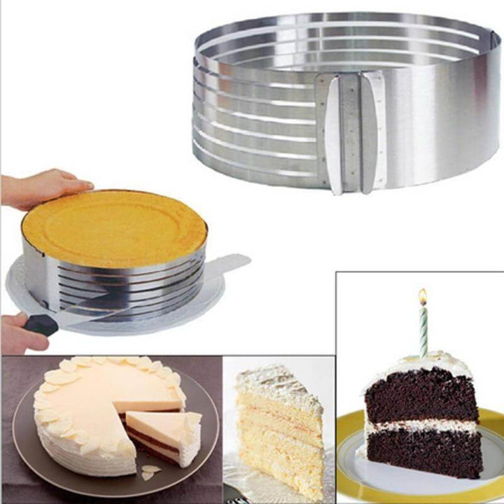 Adjustable stainless steel cake slicer | Precise cake layers | For Ø 15–30 cm cakes