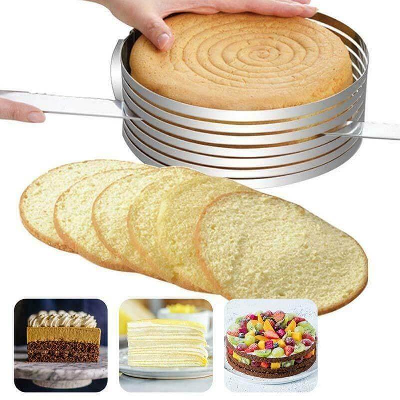 Adjustable stainless steel cake slicer | Precise cake layers | For Ø 15–30 cm cakes