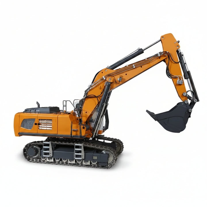 RC Hydraulic Excavator 1:20 with Crawler Tracks | CNC aluminum, servo-controlled valves &amp; quick coupler | 2.4 GHz 18 channels, 1200 mAh