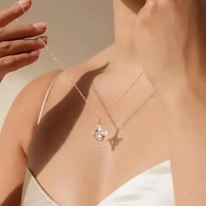 Necklace with Cross &amp; Crown Pendant | Symbol of faith &amp; strength | Expressive jewelry