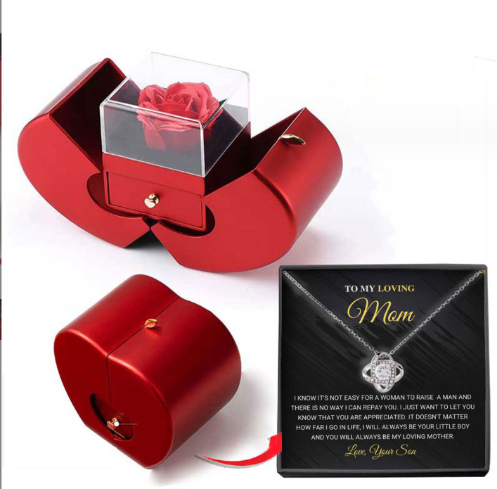 Scatola porta gioie Rose Apple™ | Con collana con rosa eterna