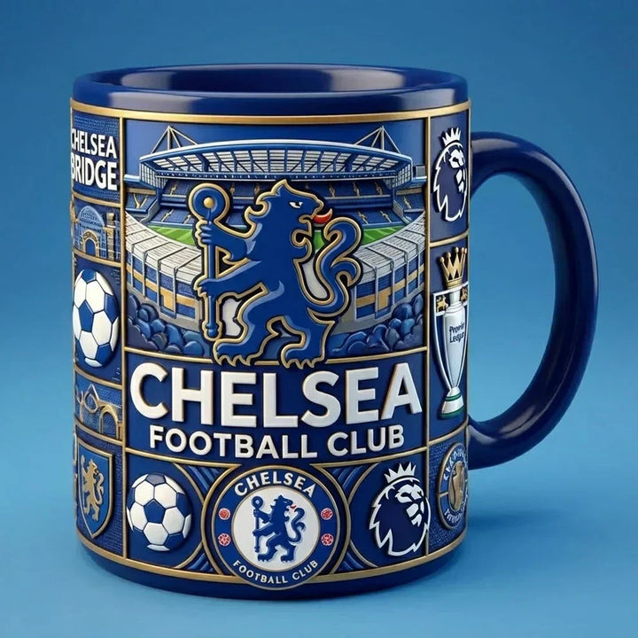 3D Fußball Keramik Tasse 350 ml | Stadion-Relief &amp; Clubdesign | Mikrowellen- &amp; Spülmaschinengeeignet | Fan Becher 12×9 cm