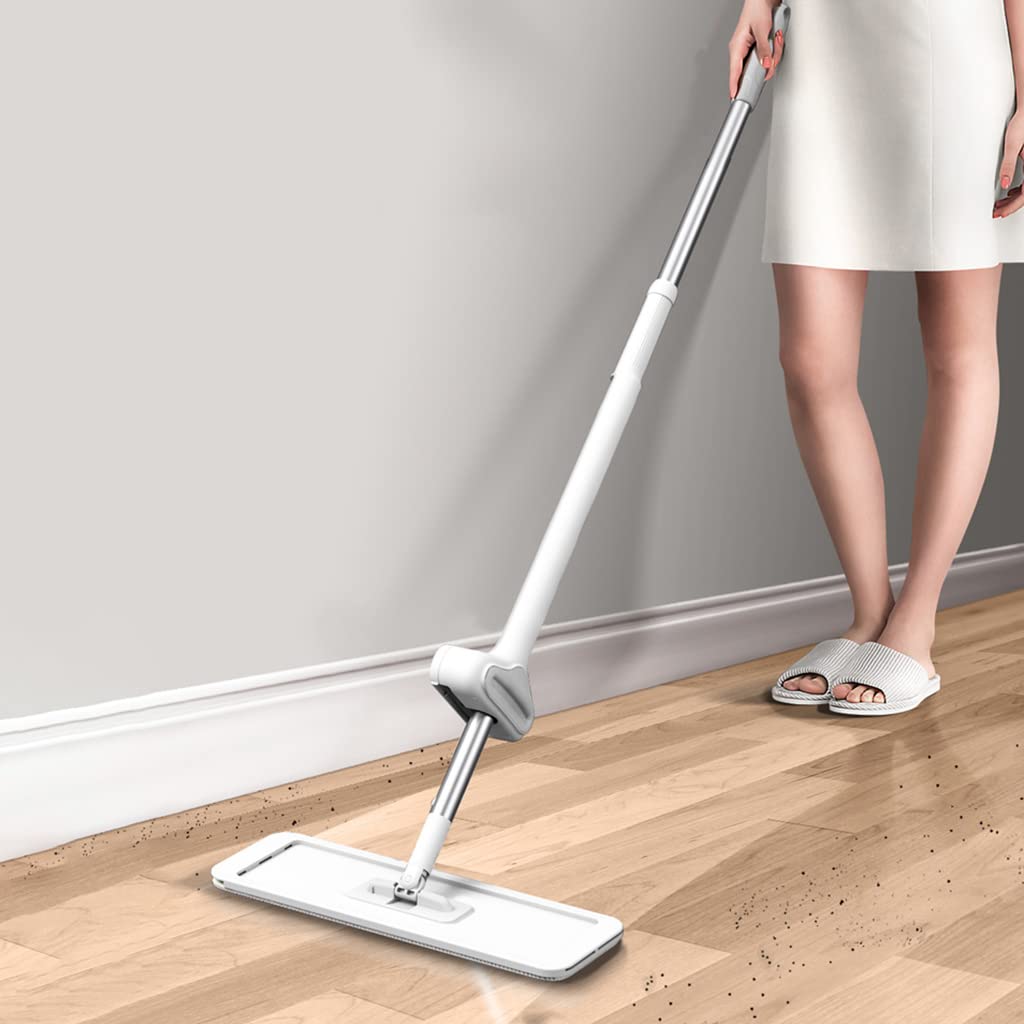 360° Selbstreinigender Wischmopp mit Auswringsystem | Freihand Bodenwischer mit Mikrofaserpads | Für Fliesen, Laminat &amp; Parkett