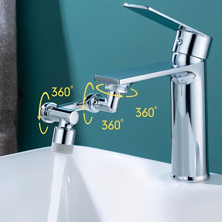 360° rotating faucet attachment with 2 spray types | Splash-free &amp; water-saving | Easy installation, fits 99% of faucets