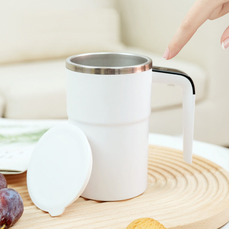 Selbstrührende Tasse | Magnetische Rührfunktion mit Temperaturanzeige &amp; Edelstahl für Kaffee, Shakes und Getränke