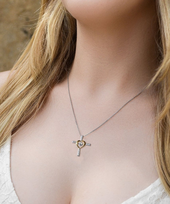 Necklace with Message Card | Gift for daughter | Cross with zirconia &amp; gift box