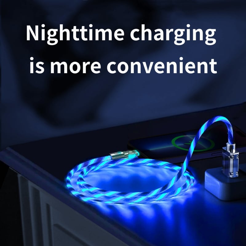 Fast charging cable with LED light effect | 540° rotatable plug | USB cable with fast charging