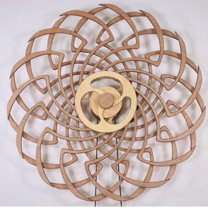 Kinetische Holzskulptur mit Federmechanik | Handgefertigte bewegte Deko | Poliertes Holz, Wand- oder Tischkunst mit faszinierenden Mustern