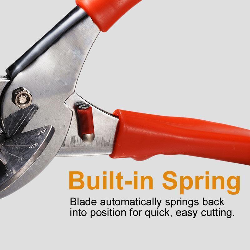 Miter scissors for PVC &amp; moldings | 45°–135° adjustable angle | Stainless steel blade, non-slip handle, clean cuts
